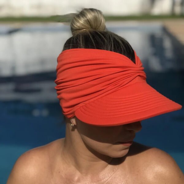 Viseira Moda Praia Hadassa Donna Queen Upf 50+ Laranja