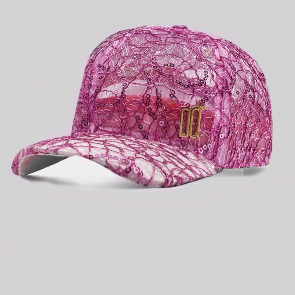 Boné Donna Queen Renda Rabo de Cavalo Rosa