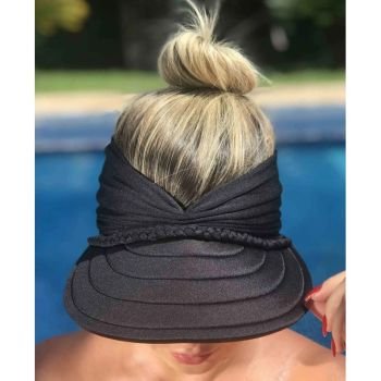 Viseira Moda Praia Paola Donna Queen Upf 50+ Preta